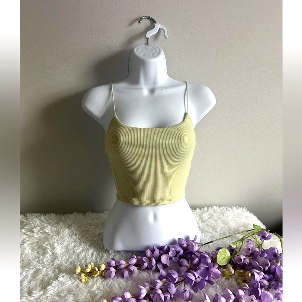 Garage green ribbed crop top - size xs